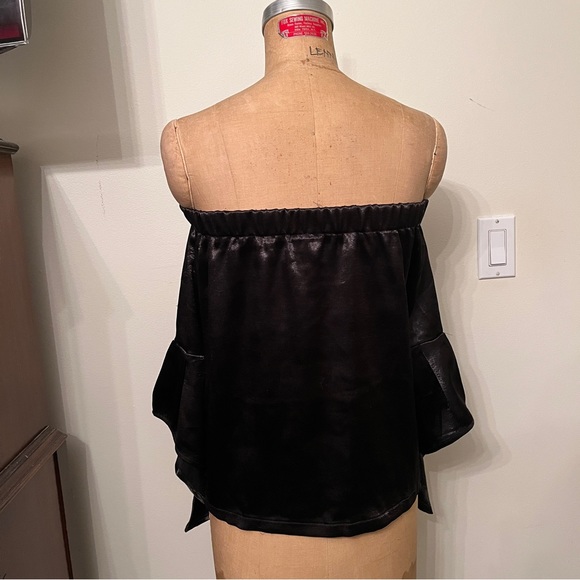 One Way Off The Shoulder Long Sleeve Bohemian Blouse Top - Picture 4 of 5